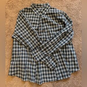 John Varvatos Black and Gray Plaid Shirt